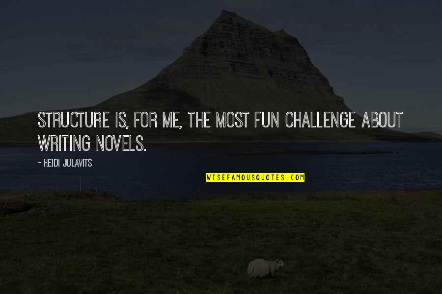 Heidi Julavits Quotes By Heidi Julavits: Structure is, for me, the most fun challenge Heidi Julavits Quotes By Heidi Julavits: Structure is, for me, the most fun challenge