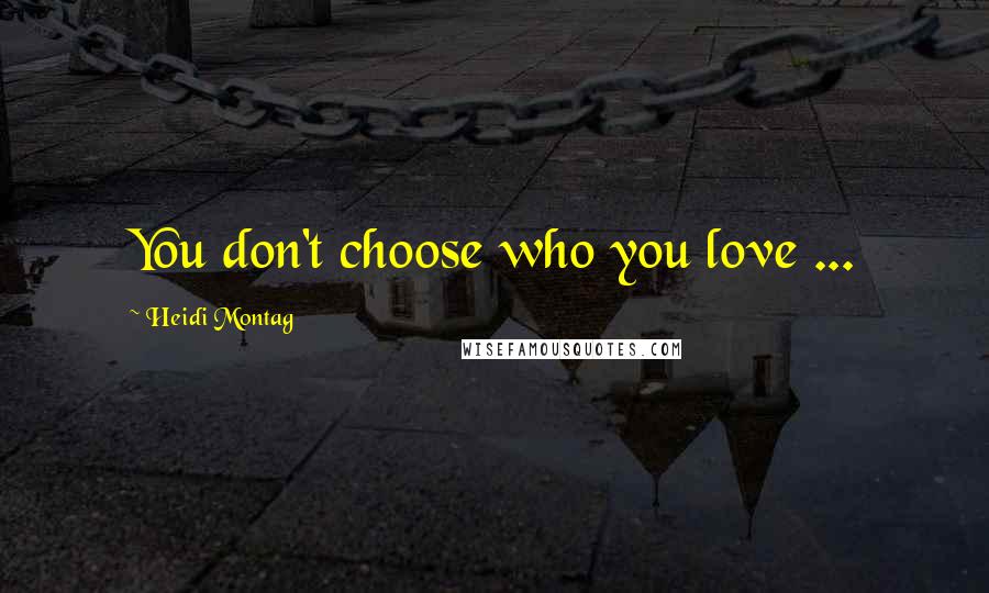 Heidi Montag quotes: You don't choose who you love ...