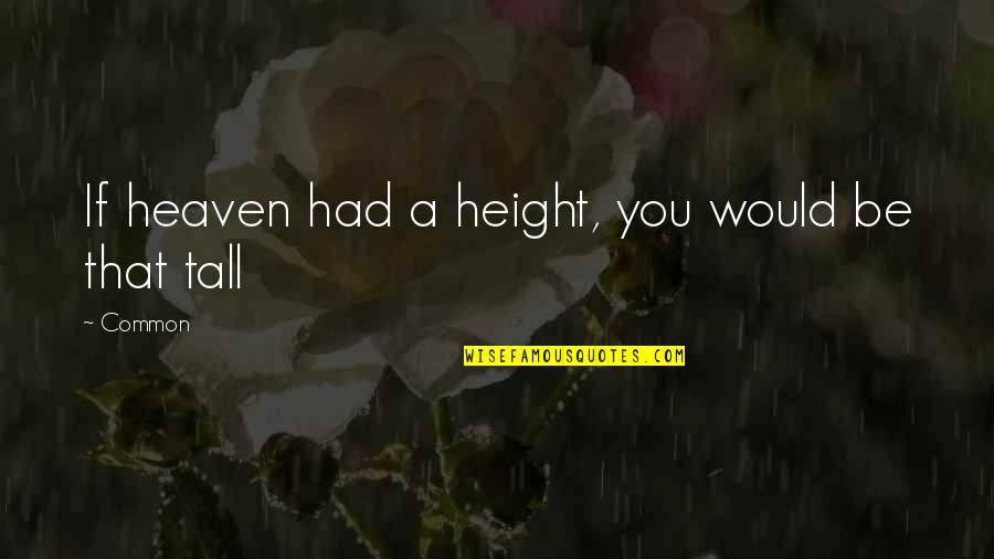 Height Tall Quotes By Common: If heaven had a height, you would be