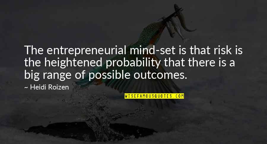 Heightened Quotes By Heidi Roizen: The entrepreneurial mind-set is that risk is the