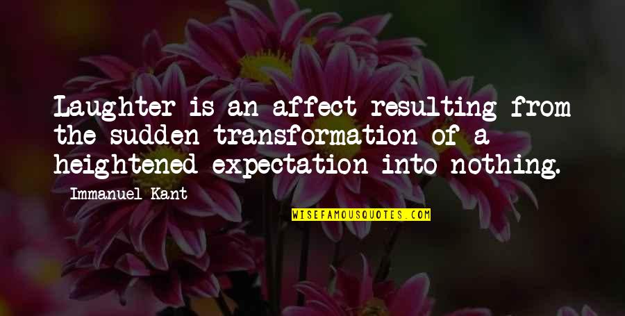 Heightened Quotes By Immanuel Kant: Laughter is an affect resulting from the sudden