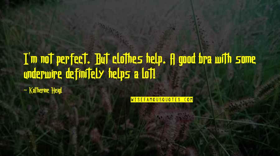 Heigl Quotes By Katherine Heigl: I'm not perfect. But clothes help. A good