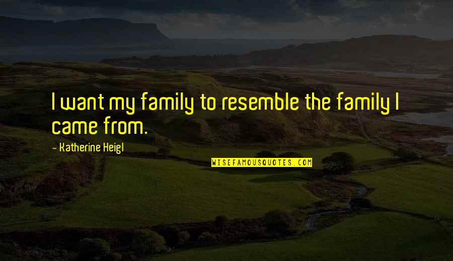 Heigl Quotes By Katherine Heigl: I want my family to resemble the family