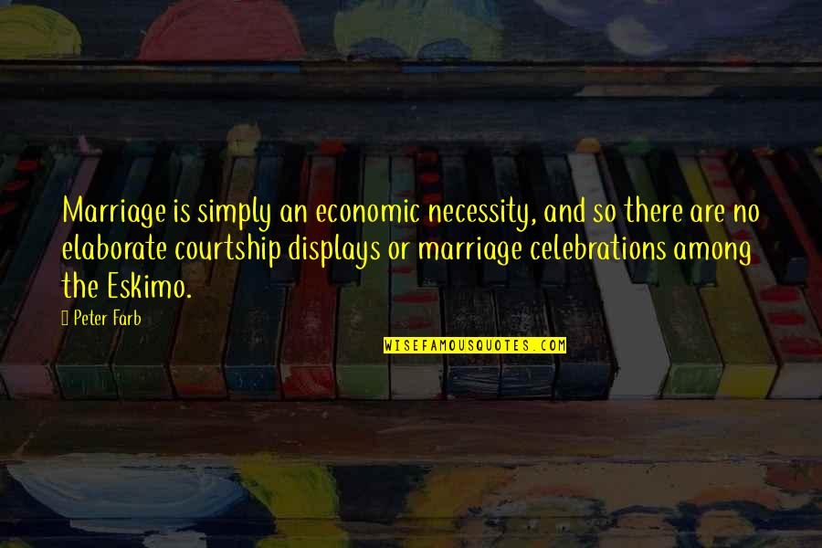 Heiles Realtors Quotes By Peter Farb: Marriage is simply an economic necessity, and so Heiles Realtors Quotes By Peter Farb: Marriage is simply an economic necessity, and so