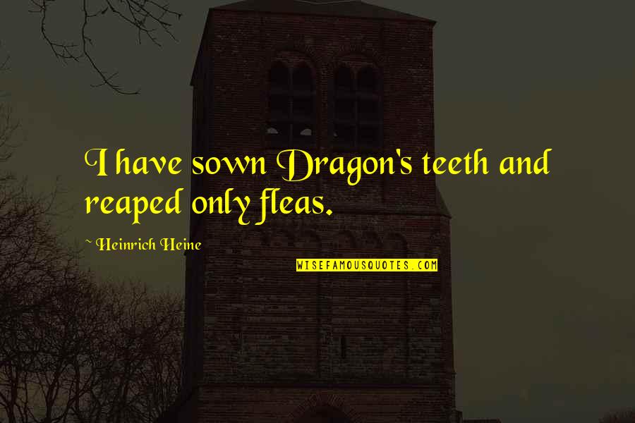 Heine Heinrich Quotes By Heinrich Heine: I have sown Dragon's teeth and reaped only
