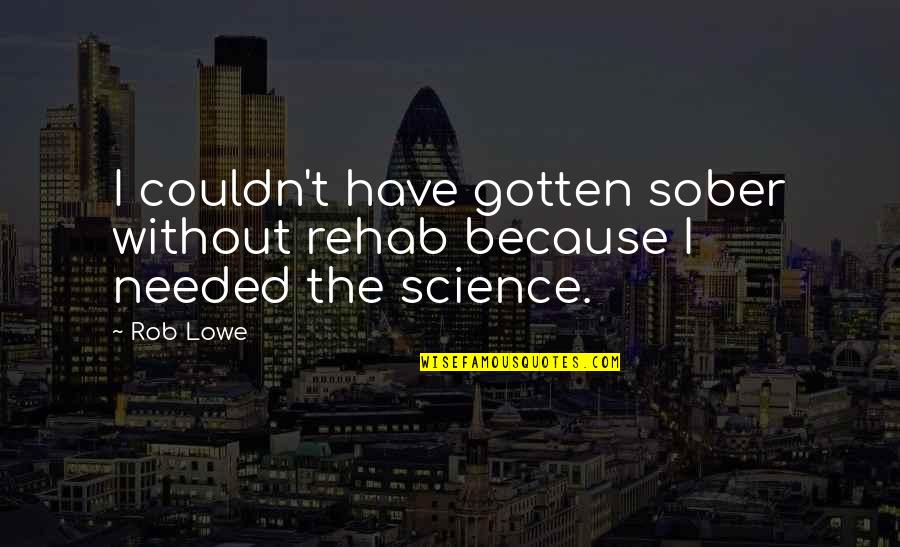 Heinens Mentor Quotes By Rob Lowe: I couldn't have gotten sober without rehab because