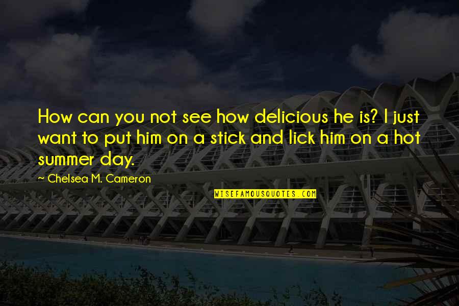 Heinlein Tonckens Quotes By Chelsea M. Cameron: How can you not see how delicious he