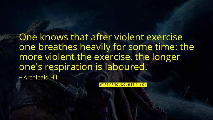 Heinrich Rickert Quotes By Archibald Hill: One knows that after violent exercise one breathes