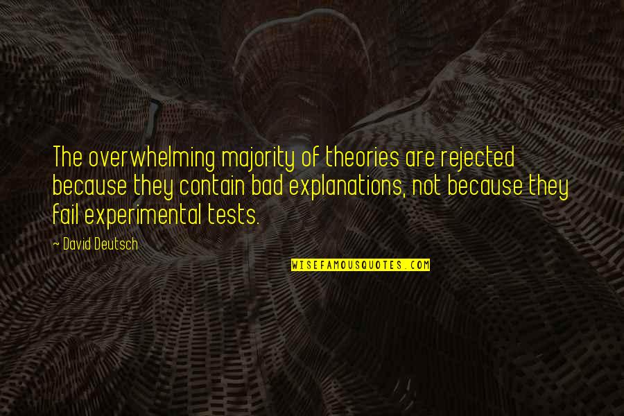 Heinrichs Sarasota Quotes By David Deutsch: The overwhelming majority of theories are rejected because