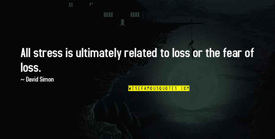 Heinrichs Sarasota Quotes By David Simon: All stress is ultimately related to loss or