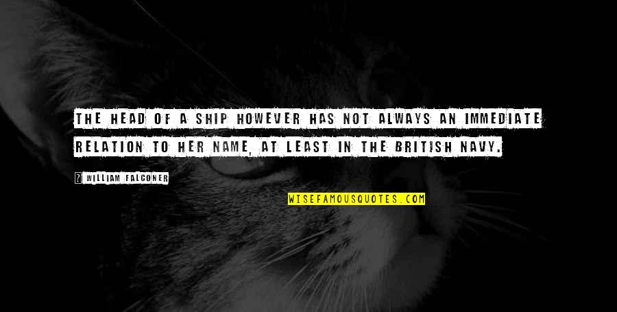 Heitmeyer Reserve Quotes By William Falconer: The head of a ship however has not