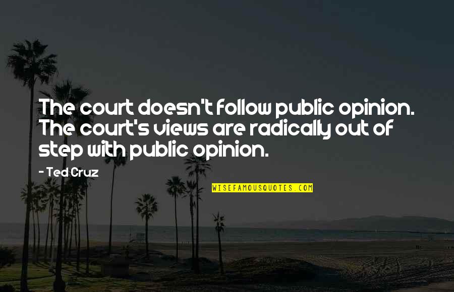 Heitz Wine Quotes By Ted Cruz: The court doesn't follow public opinion. The court's