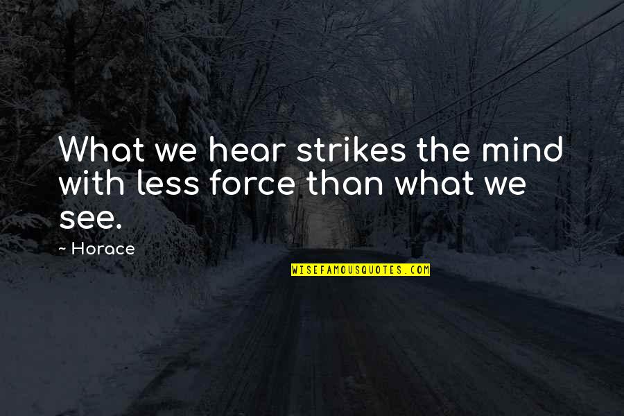 Heitzman Sion Quotes By Horace: What we hear strikes the mind with less