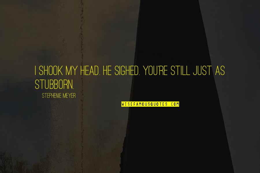 Heiwajima Shizuo Orihara Quotes By Stephenie Meyer: I shook my head. He sighed. You're still