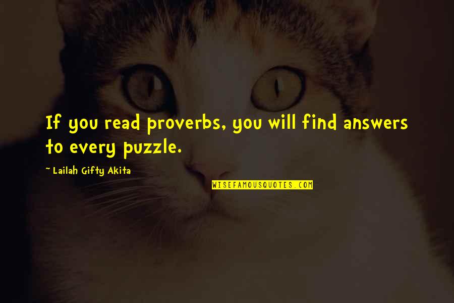 Helbert Ruiz Quotes By Lailah Gifty Akita: If you read proverbs, you will find answers