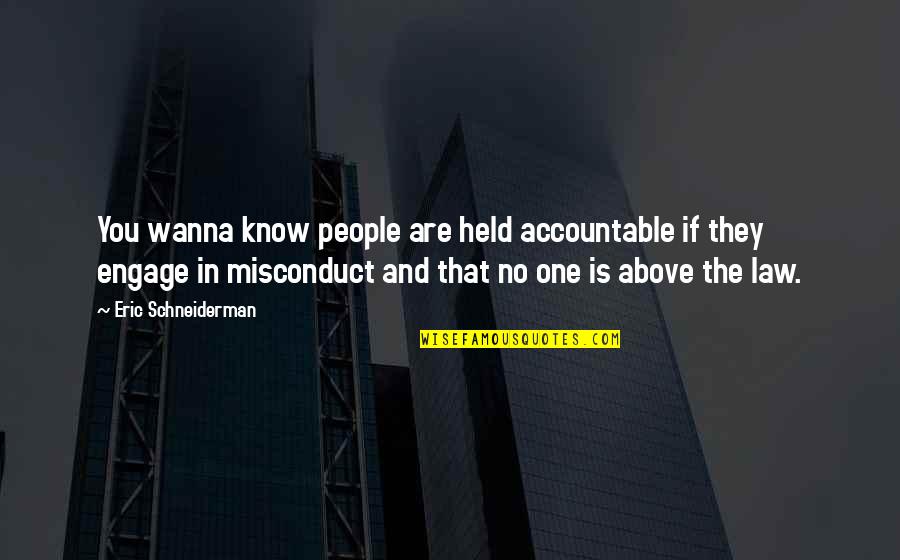 Held Accountable Quotes By Eric Schneiderman: You wanna know people are held accountable if