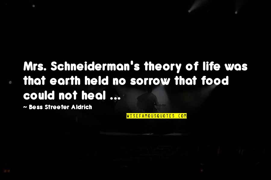 Held's Quotes By Bess Streeter Aldrich: Mrs. Schneiderman's theory of life was that earth