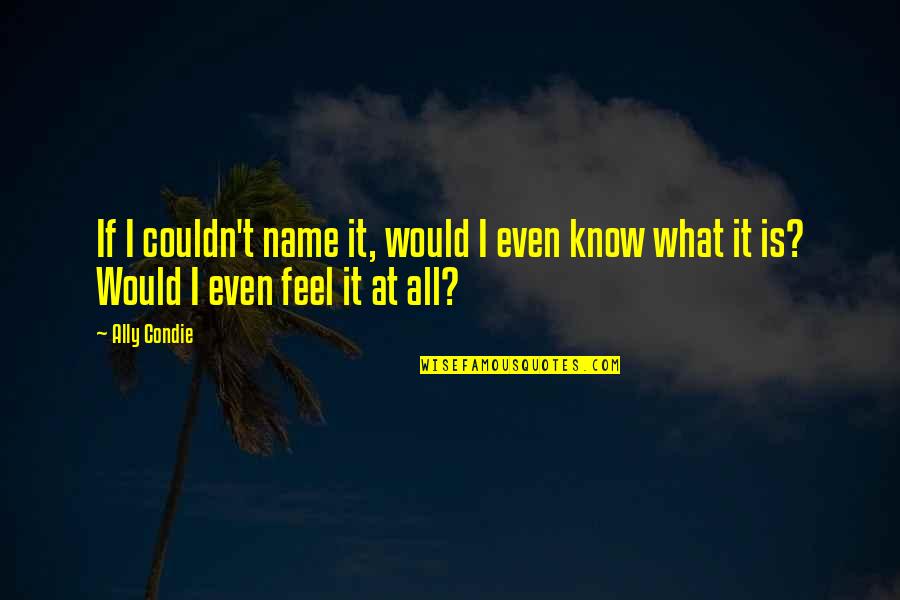 Helemaal Engels Quotes By Ally Condie: If I couldn't name it, would I even