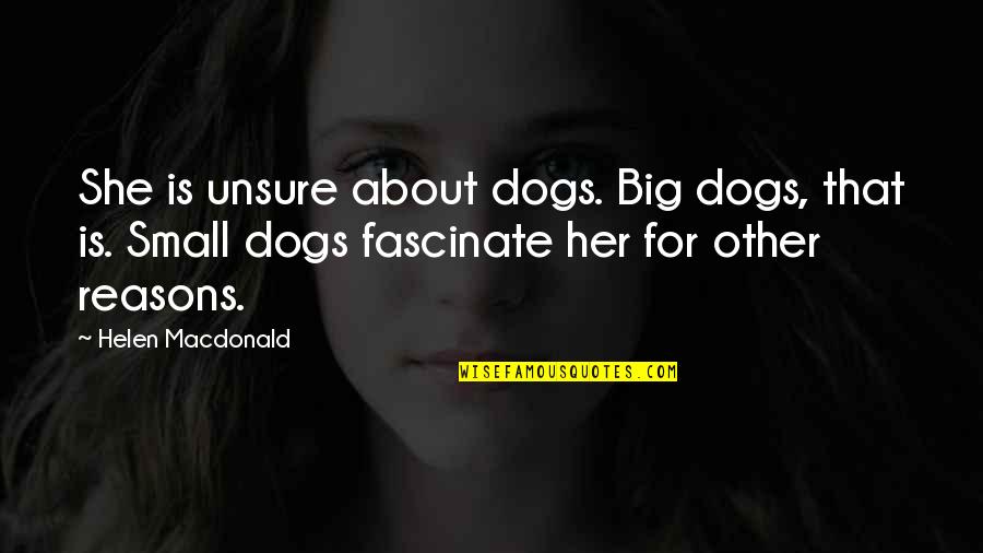 Helen Macdonald Quotes By Helen Macdonald: She is unsure about dogs. Big dogs, that