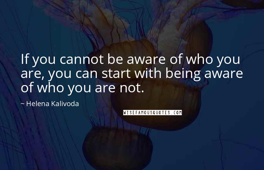 Helena Kalivoda quotes: If you cannot be aware of who you are, you can start with being aware of who you are not.