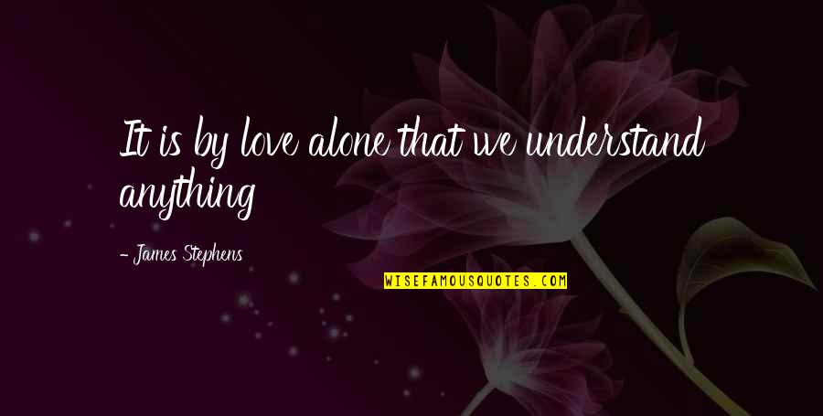 Helgason Quotes By James Stephens: It is by love alone that we understand Helgason Quotes By James Stephens: It is by love alone that we understand