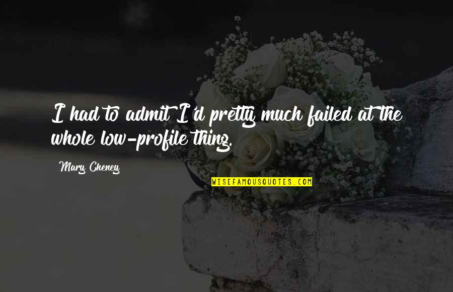Heliax Quotes By Mary Cheney: I had to admit I'd pretty much failed