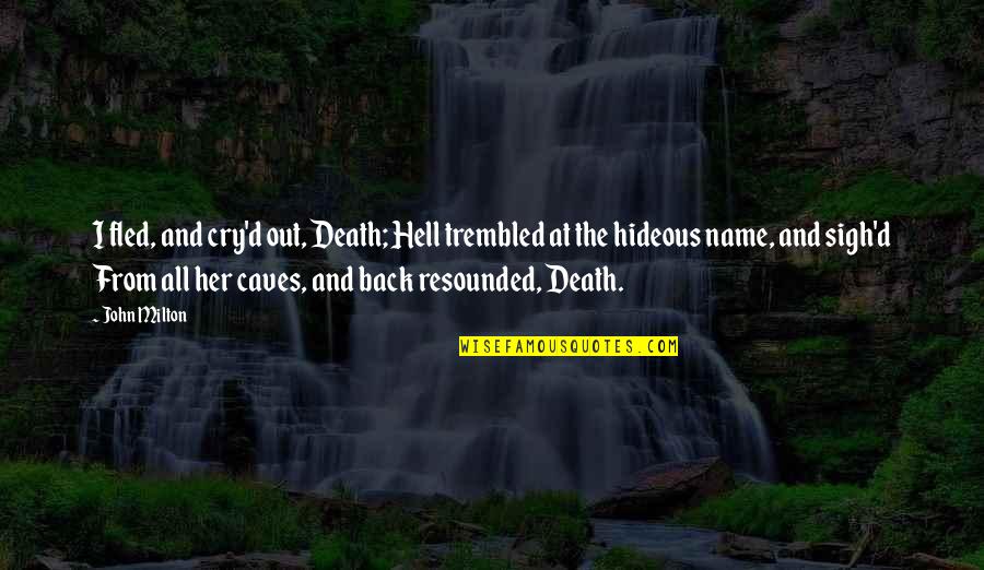 Hell And Back Quotes By John Milton: I fled, and cry'd out, Death; Hell trembled