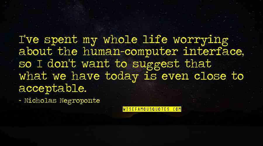 Hell In Macbeth Quotes By Nicholas Negroponte: I've spent my whole life worrying about the