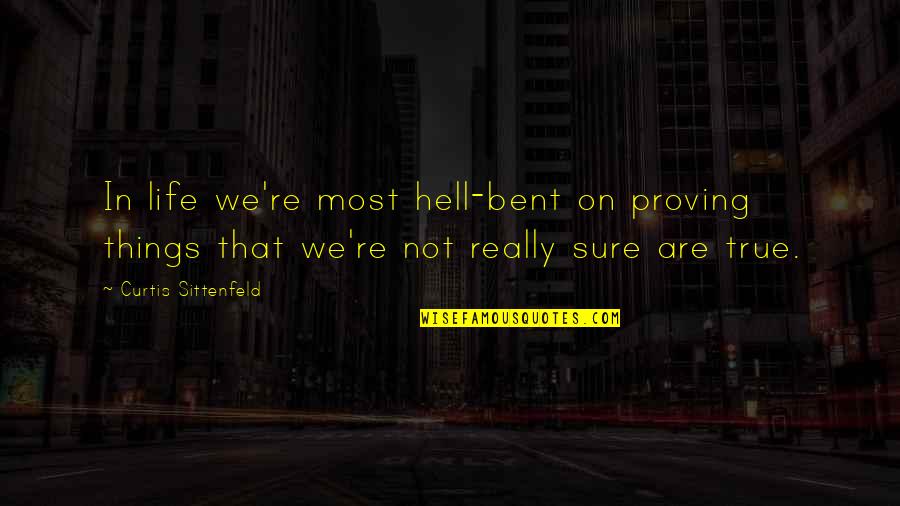 Hell Life Quotes By Curtis Sittenfeld: In life we're most hell-bent on proving things