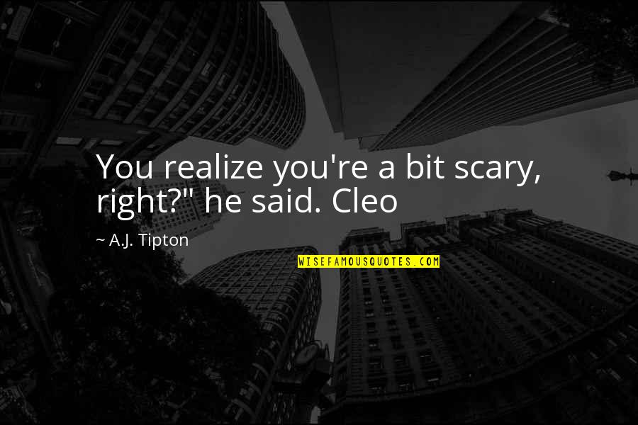 He'll Realize Quotes By A.J. Tipton: You realize you're a bit scary, right?" he