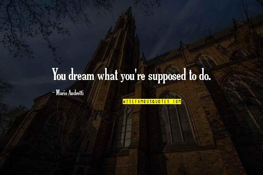Hella Cool Quotes By Mario Andretti: You dream what you're supposed to do.