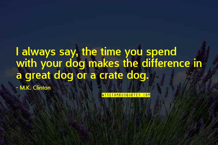 Hellacious Blades Quotes By M.K. Clinton: I always say, the time you spend with Hellacious Blades Quotes By M.K. Clinton: I always say, the time you spend with