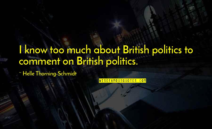 Helle Thorning-schmidt Quotes By Helle Thorning-Schmidt: I know too much about British politics to