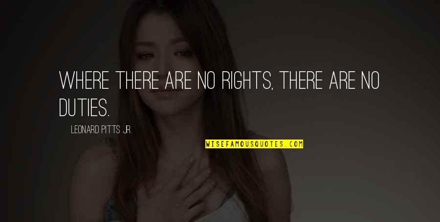 Hellenized Christianity Quotes By Leonard Pitts Jr.: Where there are no rights, there are no Hellenized Christianity Quotes By Leonard Pitts Jr.: Where there are no rights, there are no