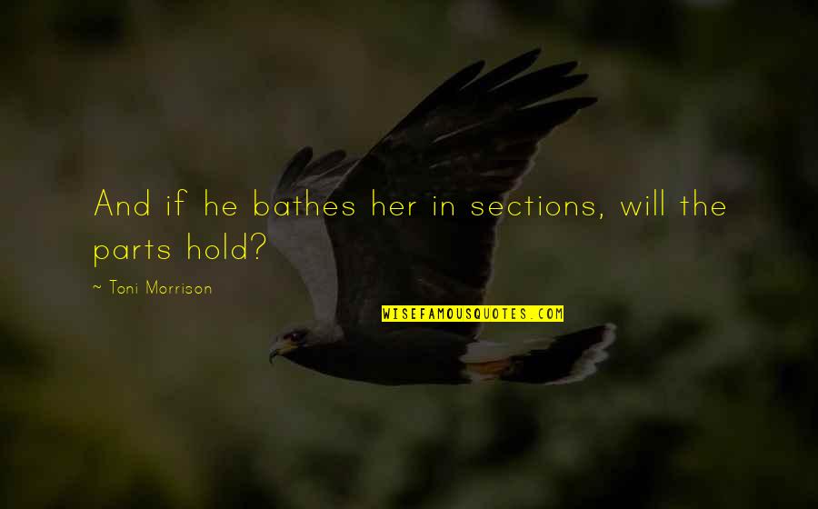 Heller Madea Quotes By Toni Morrison: And if he bathes her in sections, will