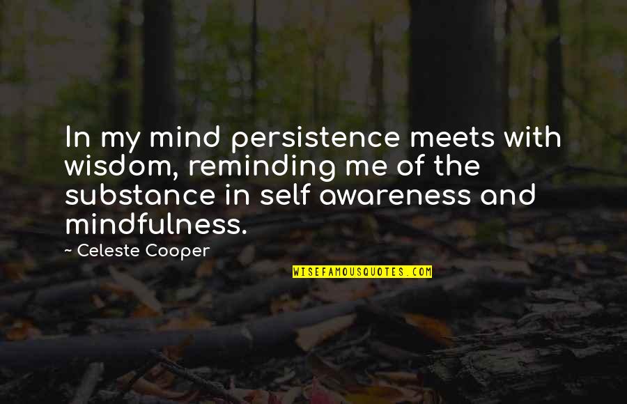 Hellevegen Quotes By Celeste Cooper: In my mind persistence meets with wisdom, reminding