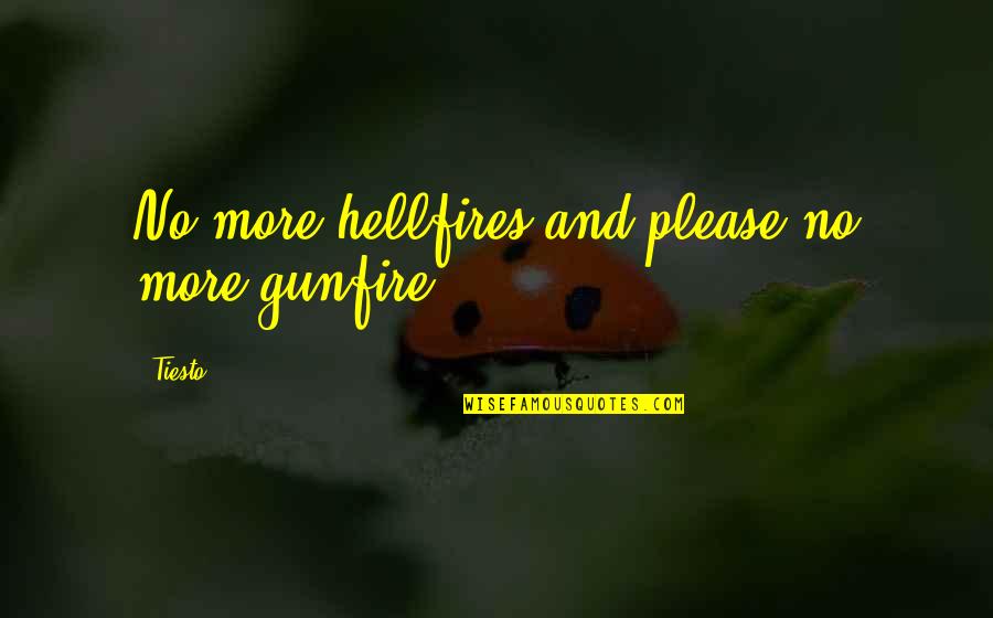 Hellfires Quotes By Tiesto: No more hellfires and please no more gunfire