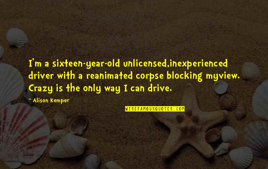 Hellmanns Quotes By Alison Kemper: I'm a sixteen-year-old unlicensed,inexperienced driver with a reanimated Hellmanns Quotes By Alison Kemper: I'm a sixteen-year-old unlicensed,inexperienced driver with a reanimated