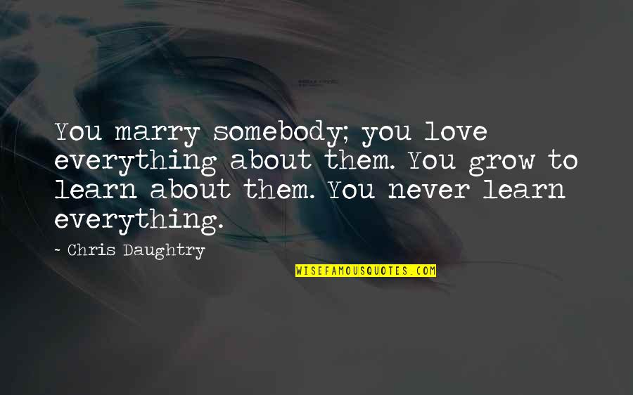 Hello Lionel Richie Movie Quotes By Chris Daughtry: You marry somebody; you love everything about them. Hello Lionel Richie Movie Quotes By Chris Daughtry: You marry somebody; you love everything about them.