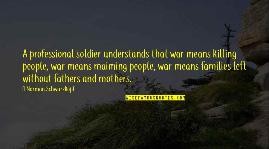Hellraisers Characters Quotes By Norman Schwarzkopf: A professional soldier understands that war means killing
