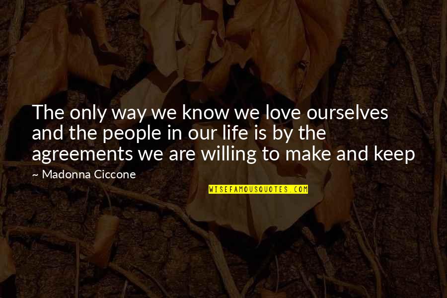 Hellyers Quotes By Madonna Ciccone: The only way we know we love ourselves