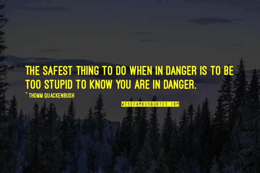 Helmsmans Place Quotes By Thomm Quackenbush: The safest thing to do when in danger Helmsmans Place Quotes By Thomm Quackenbush: The safest thing to do when in danger