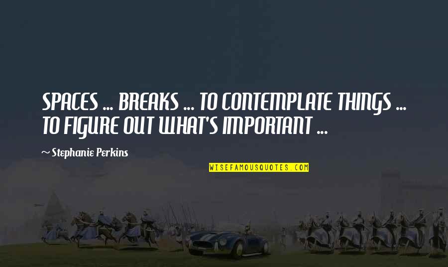 Helmus Group Quotes By Stephanie Perkins: SPACES ... BREAKS ... TO CONTEMPLATE THINGS ... Helmus Group Quotes By Stephanie Perkins: SPACES ... BREAKS ... TO CONTEMPLATE THINGS ...