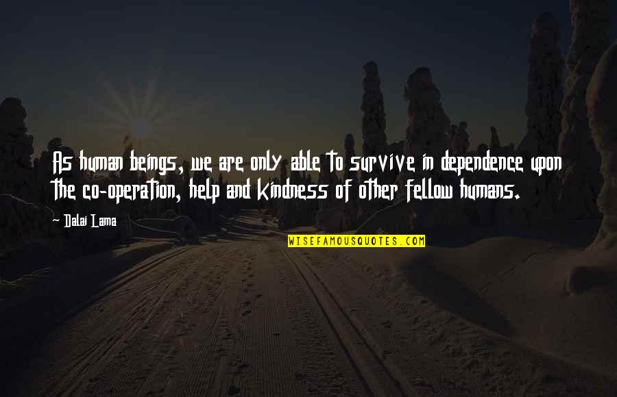 Help And Kindness Quotes By Dalai Lama: As human beings, we are only able to