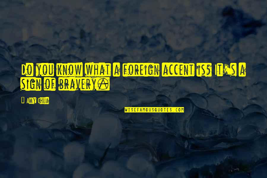 Help Others Search Quotes By Amy Chua: Do you know what a foreign accent is?