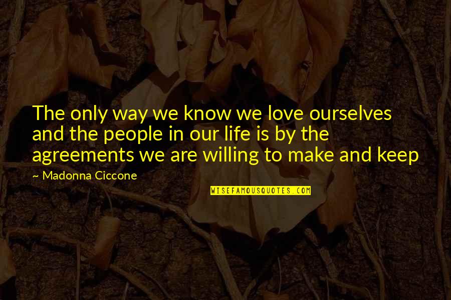 Help Us To Serve You Better Quotes By Madonna Ciccone: The only way we know we love ourselves