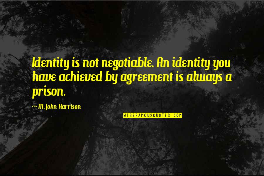 Helping Other Countries Quotes By M. John Harrison: Identity is not negotiable. An identity you have