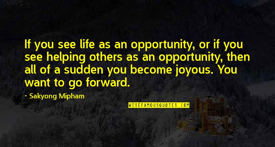 Helping Others Up Quotes By Sakyong Mipham: If you see life as an opportunity, or