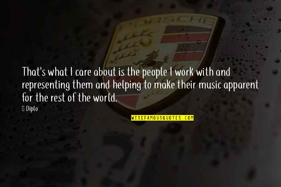 Helping People Out Quotes By Diplo: That's what I care about is the people