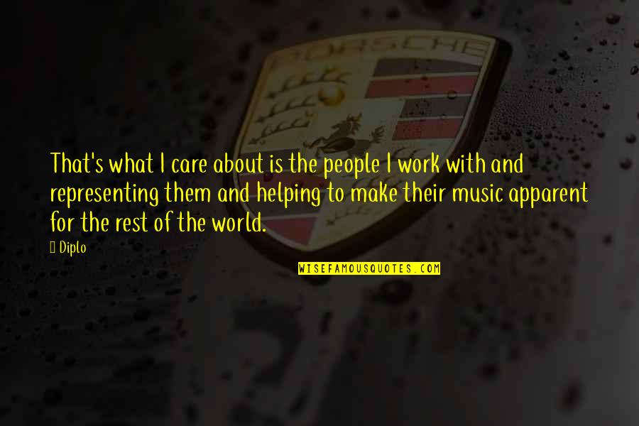 Helping People Quotes By Diplo: That's what I care about is the people